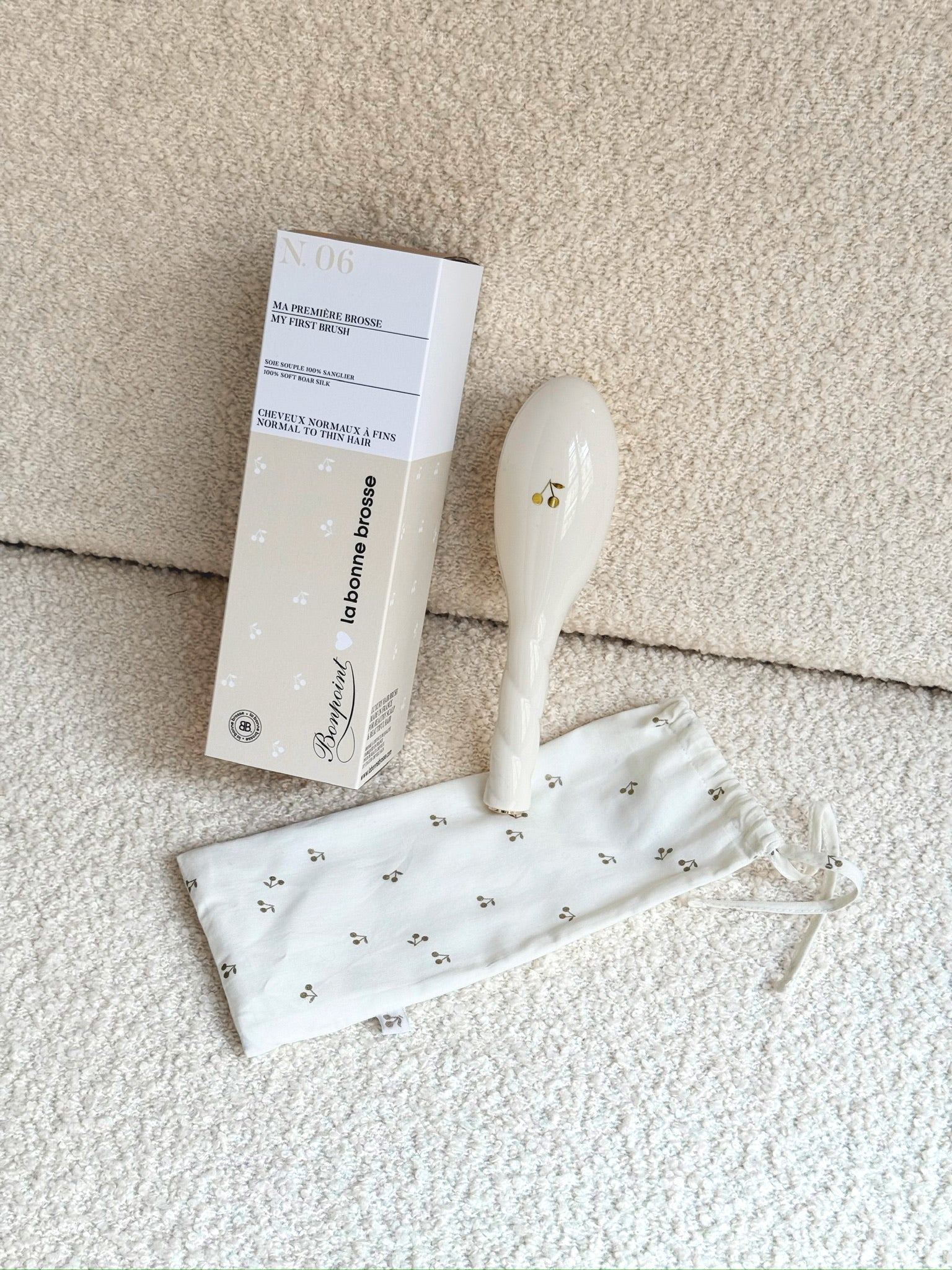 Bonpoint x La Bonne Brosse N.06 La Brosse Bébé Blanc Crème et son Pochon Offert